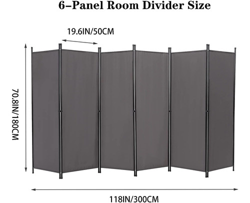 Divisor De Habitación De 6 Paneles Exteriores Interio...