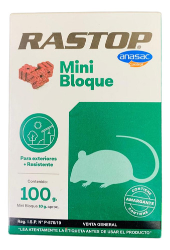 Kit Desratización Rastop Minibloque100grslisto Para Usar(10)
