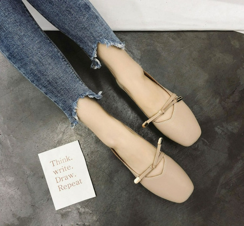 N Flats Zapatos De Tacón Bajo De Moda Retro Para Mujer