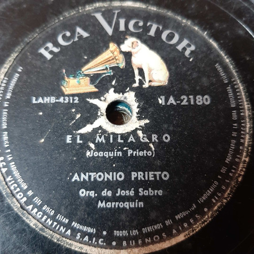 Pasta Antonio Prieto Rca Victor C188