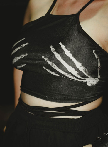 Crop Top Dama Inked Juvenil Estampado 