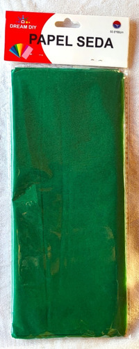 Pack 10 Pliegos Papel Seda Verde Oscuro Nacarado 50.8x66cm