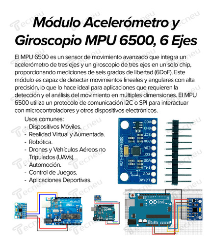 Módulo Acelerométro Y Giroscopio Mpu 6500 Arduino Pic Drone