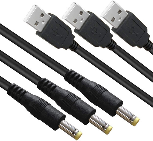 3 Cables  Usb 2.0 A Macho A Cc 4.0 Mm X 1.7 Mm 5v 1.2 Mts