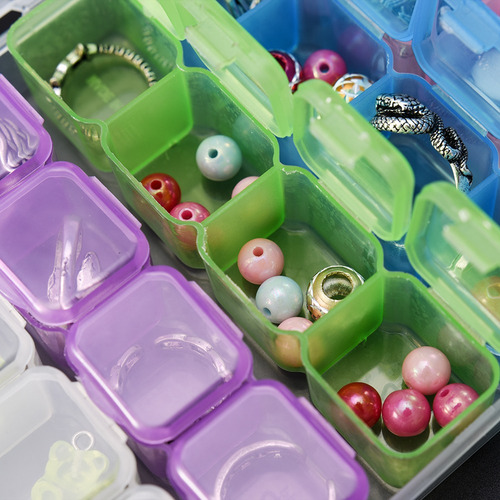 Caja De Almacenamiento Transparente De 28 Rejillas, 4 Cajas
