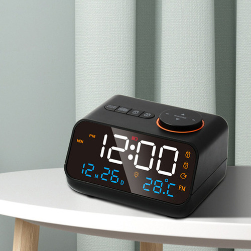 Despertador Rádio Led Música Cronometragem Recarregável