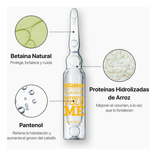 Ampolletas Tratamiento Para Cabello Lacabine Volumen 7x5 Ml