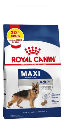 Alimento Balanceado Perros Royal Canin Maxi Adulto 12kg+3kg 