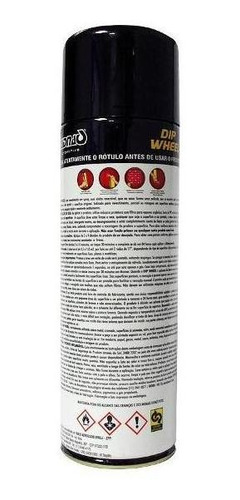 Tinta Spray Envelopamento Liquido Dip Wheel 500ml 4 Un Preto