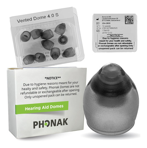 Phonak Vented 4.0 Dome Small (0.29 Inch=7.5mm) 10 Domes...