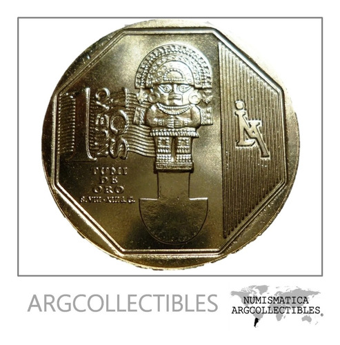 Peru Moneda 1 Sol 2010 Tumi De Oro Unc Sin Circular