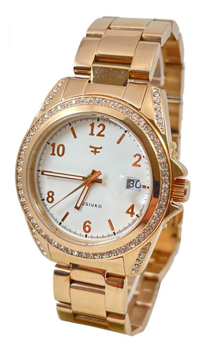 Reloj Kosiuko Dama Mujer Acero Dorado Rose 844b