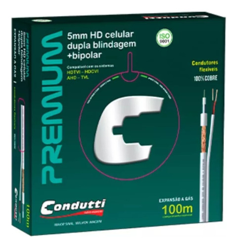 Cabo 5mm Hd Cel Bipolar Com Dupla Blindagem Condutti - 113cd