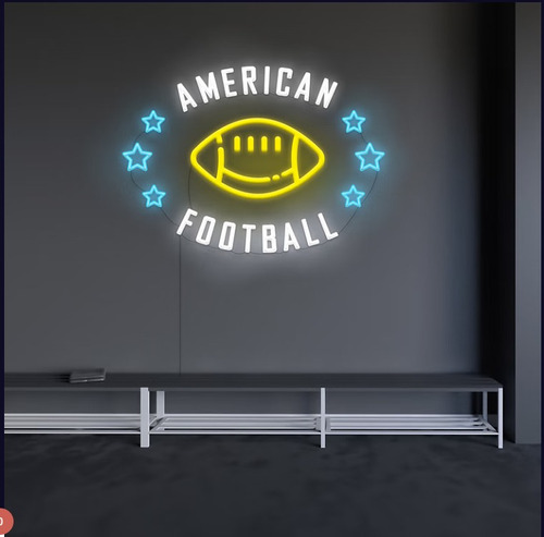 Letrero Led Neon Futbol Americano Rugbi Deporte Ancho 50cm