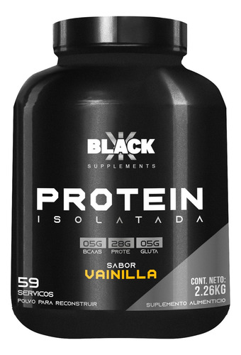 Proteína Isolate Black Supplements 2.2kg Varios Sabores Vainilla