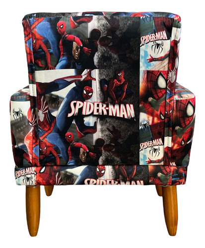 Kit 2 Poltronas Decorativas Infantis Para Quarto Desenhos Cor Herói Desenho Do Tecido Suede Liso