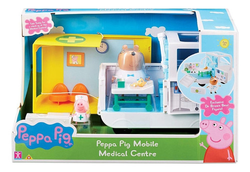 Peppa Pig Auto Ambulancia Con Muñecos Y Accesorios Color Blanco