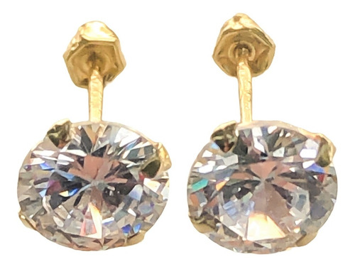 Broqueles Zirconia Niña Mujer Bolita 6mm 100% Oro 10k Aretes