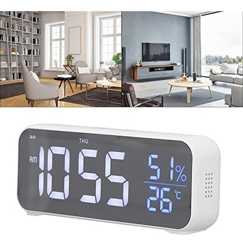 Reloj Despertador, Reloj De Cabecera Con Pantalla Led Retroi