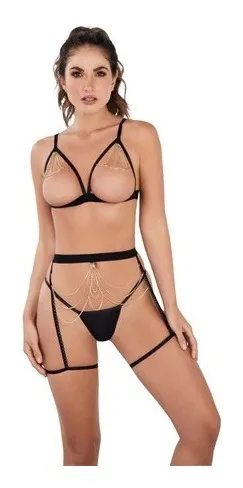 Conjunto Lencería Dalila Lerot Negro Ml