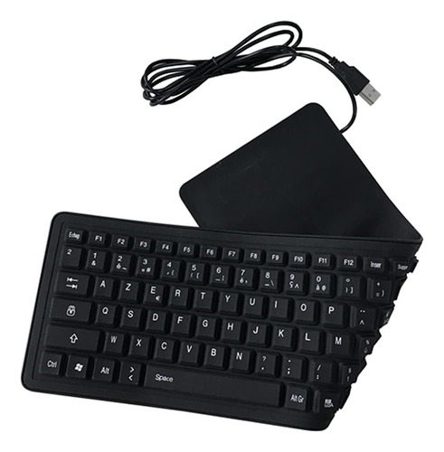 Teclado Plegable Silicona Con Cable Meega/francés