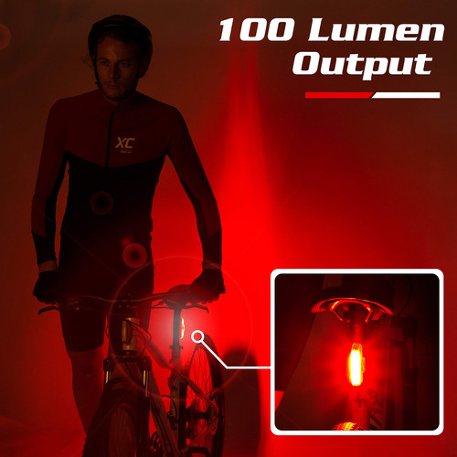 Luz Trasera Led Apace Usb Recargable 100 Lúmenes Bicicleta Rojo