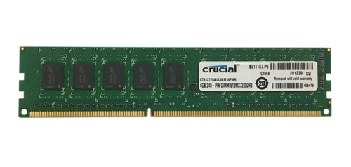 Memoria Ram Crucial 4gb Ddr3 Pc3-10600 1333mhz Pc Escritorio