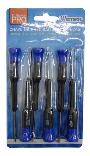 Imagem 2 de 4 de Kit Chave De Precisão Com Phillips E Fenda 6 Pecas Hf-26 Lm5