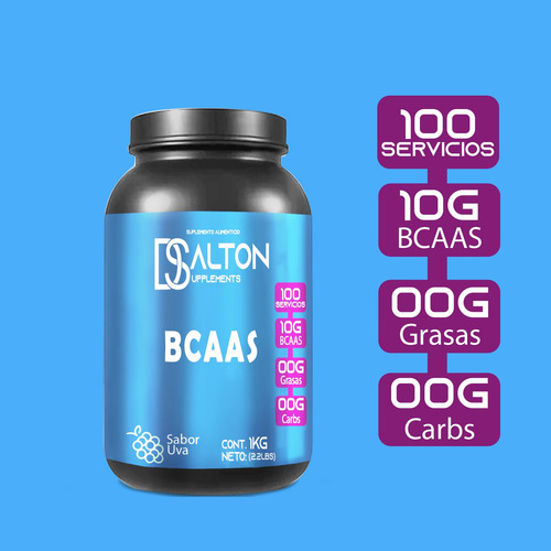Aminoácidos Bcaas Polvo Dalton 1kg Sabores 100 Servicios Uva