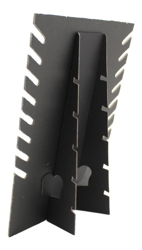 Imagen 4 de 6 de Exhibidor Mostrario 8 Cadenas Collar Terciopelo Negro Plano