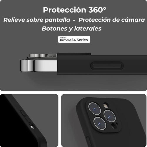 Case Funda iPhone 14, Pro, Max Silicone Camera Protector Set