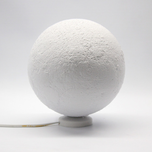 Lampara Luna 18 Cm Gigante Astrolampara Sistema Solar Estructura Blanco Pantalla Blanco