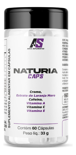 Suplemento Emagrecedor Naturia Caps 60 Cápsulas 1 Pote Sem Sabor