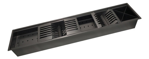 Calha Canal Organizador Úmida Preto Inox 5 Módulos - Tubrax