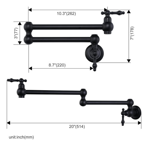 Grifo De Cobre Wowow Pot Filler Para Montaje En Pared, Olla