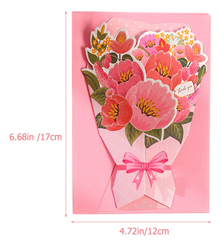 . Tarjetas De Felicitación Con Forma De Ramo De Flores Para