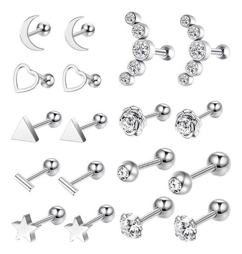 Youpin Juego De Aretes De 18 Piezas Helix 16g Barbell