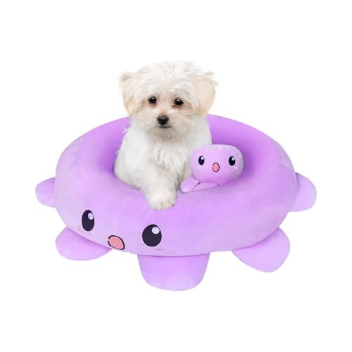 Cama Para Mascotas De Pulpo De 20 Pulgadas, Linda, De Felpa,