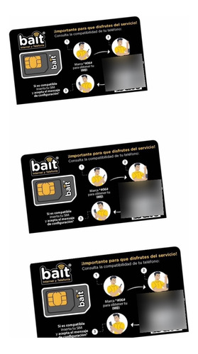 3 Chip Bait C 20gb Y 15 Días De Servicio + Recarga +envío