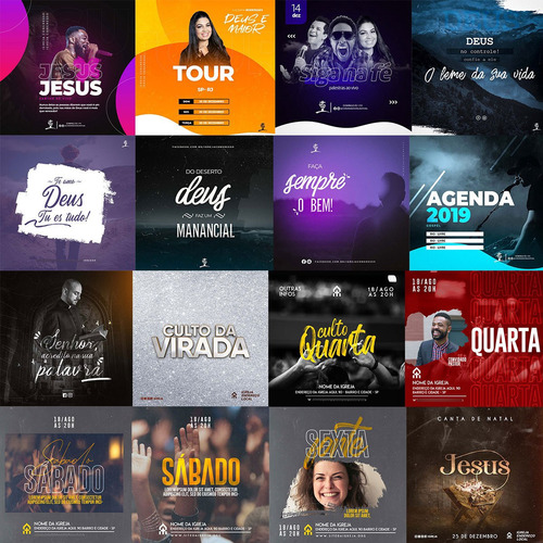 Artes Editáveis Mídias Sociais Para Gospel