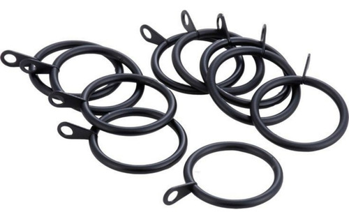 Argollas Para Cortinas Hierro 3/4 7/8 Pack60 Negro