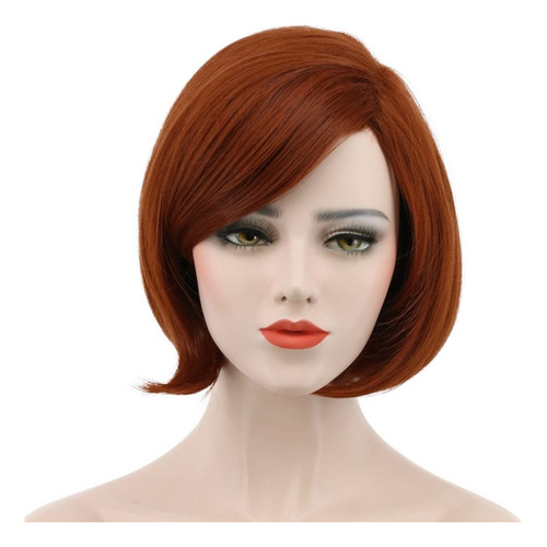 Karlery Peluca Corta De Corte Bob Para Mujer, Color Naranja 