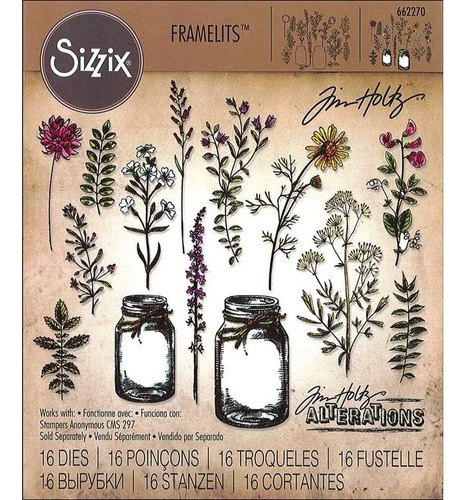 Juego De Troqueles 662270, Tarro De Flores De Tim Holtz...