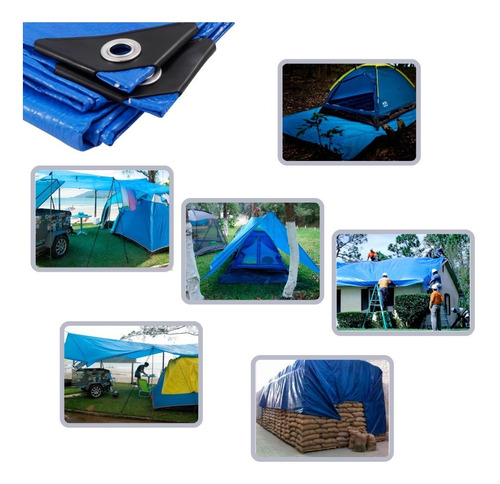 Lona Leve 4x4 Azul Starfer P/ Acampamento Cobertura Carro