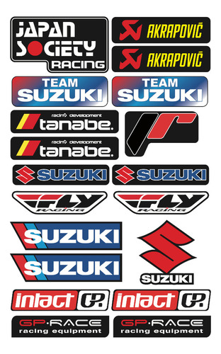 Suzuki Set De Calcomanias Kit Planilla P/ Personalizar 03sz