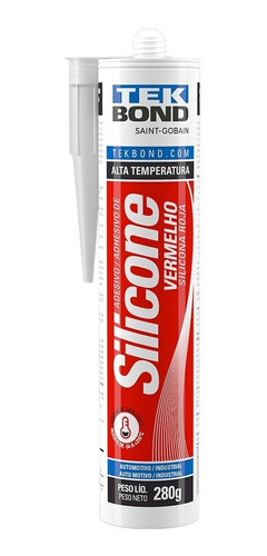 Adhesivo Sellador Acético Alta Temperatura 280g Rojo Tekbond