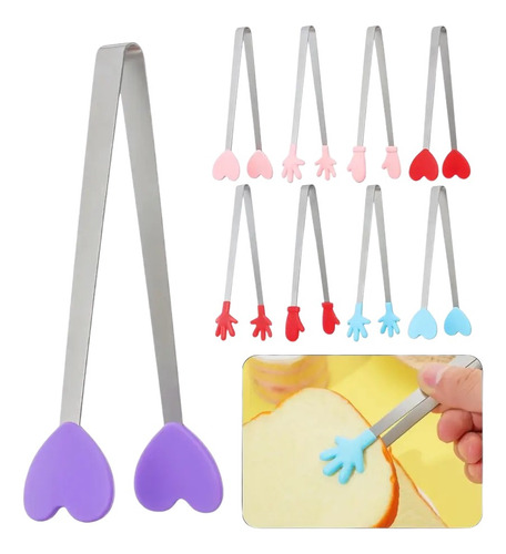 Mini Pinza Para Comida Varios Modelos Acero Con Silicón