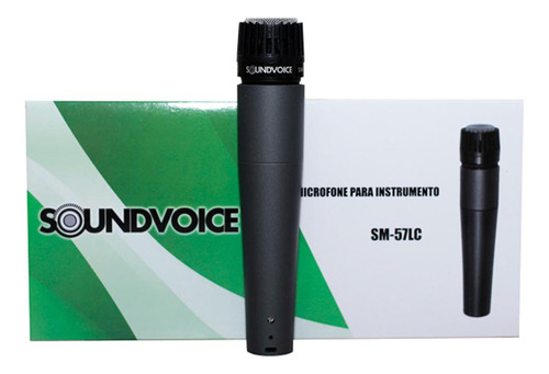 Microfone Soundvoice SM 57 LC Dinâmico Cardioide cor preto