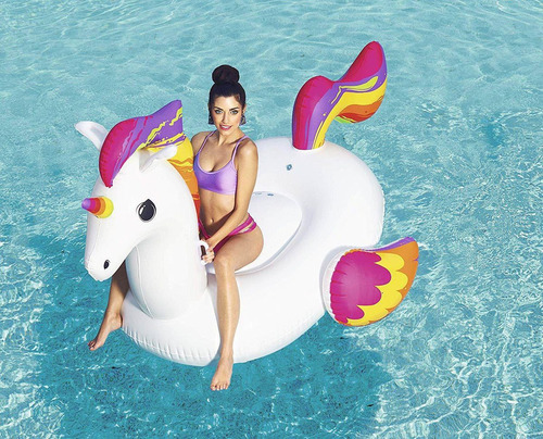 Imagen 3 de 10 de Colchoneta Inflable Unicornio 224cm Bestway 41113 Bigshop