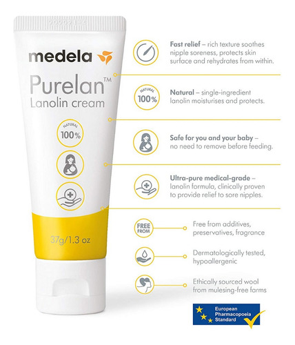 Imagen 2 de 2 de Crema De Lanolina Para Pezones (37gr) - Medela